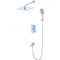 Душевой комплект Wonzon & Woghand Cube WW-88939016-CR 300 мм, со смесителем, хром