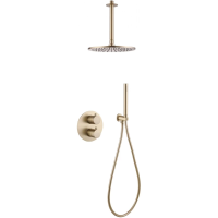 Душевой комплект Abber Wasser Kreis AF8121G 250 мм, CoolStart, со смесителем, золотой матовый