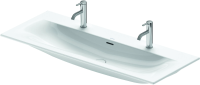 Раковина Duravit Viu 2344120058 подвесная/накладная, с 2 отв. под смес., 123х49 см, белая