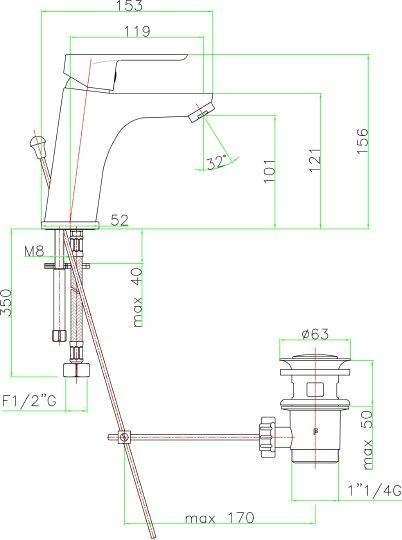 смеситель для раковины fiore kevon 81cr8123