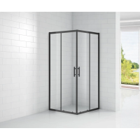 Душевой уголок Cezares Eco 90x90 ECO-O-A-2 профиль Черный стекло прозрачное