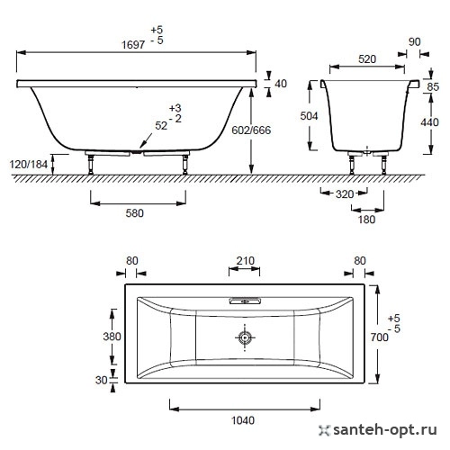акриловая ванна jacob delafon evok e60340-00, 170х70