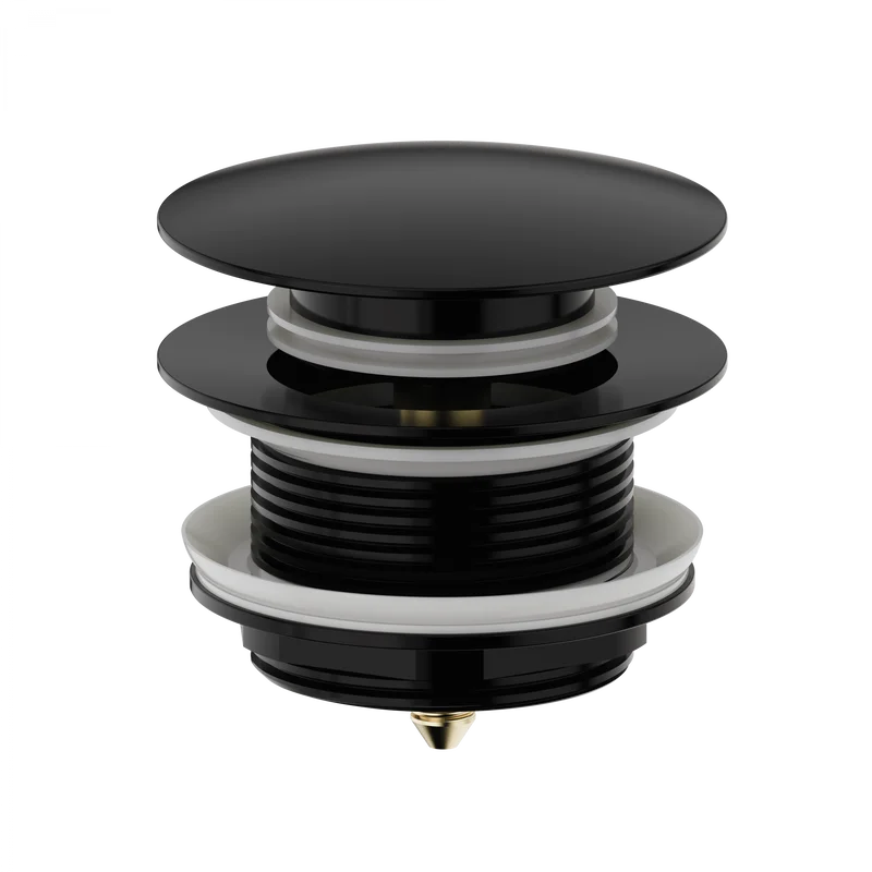 Донный клапан Wonzon & Woghand WW-SS105-MB для ванны, без перелива, черный матовый