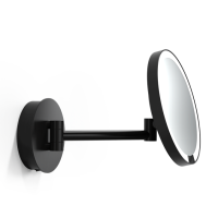 Косметическое зеркало Decor Walther Round Just Look WR 0125860 настенное, с LED-подсветкой, 21.5 см, увел. x5, черный матовый