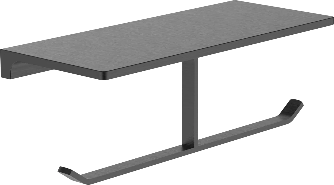 Держатель туалетной бумаги Wonzon & Woghand WW-9156-GM темный графит, с полкой