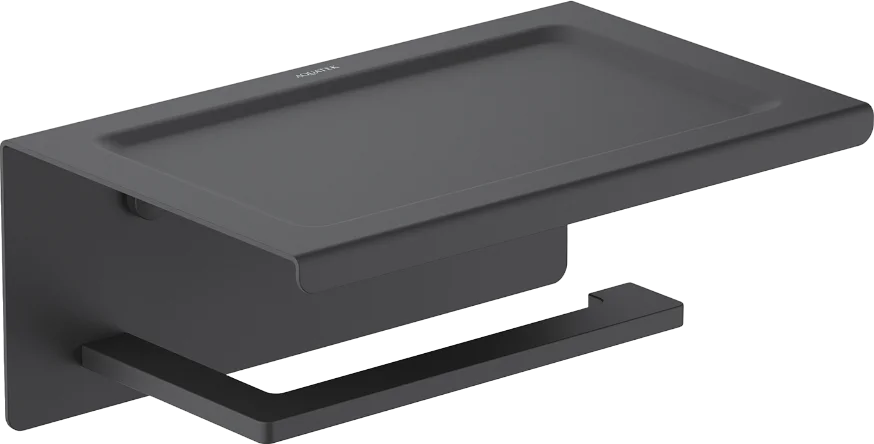 Держатель туалетной бумаги AQUATEK Либра AQ4309MB с полкой для телефона, матовый черный