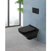 унитаз подвесной безободковый belbagno sela bb3201chr-mb/bb3201sc-mb, с сиденьем микролифт, черный матовый
