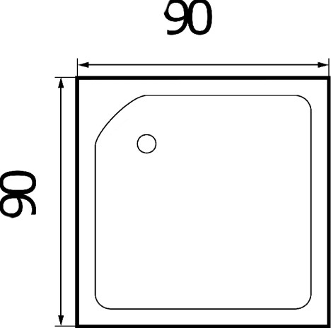 душевой поддон wemor 90×90x24 10000000298 белый
