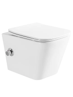 Унитаз Azario Hugo AZ-10007 подвесной, безободковый, с сиденьем микролифт, с функцией биде, 48x35x36.3 см, белый