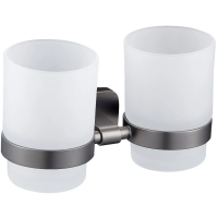 Стакан для зубных щеток Wonzon & Woghand Graffity WW-9328-GM двойной, настенный, темный графит матовый