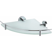 Полка стеклянная Wonzon & Woghand Easy WW-8117 26x26 см, угловая, хром