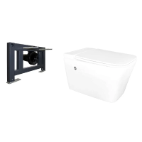 Унитаз Azario AZ-101C подвесной, Импульсный, безободковый, с монтажной рамой, 36х59х38 см, белый