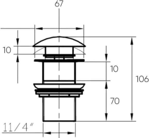 донный клапан bronze de luxe 1001mb для раковины, без перелива, бронза