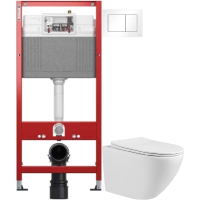 Комплект подвесной унитаз Abber Bequem AC1100 + система инсталляции Tece 9400413