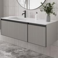 Тумба под раковину Boheme Armadi Art Quatro 2 120 790-M2-120-L-RIB-A подвесная Luna fuga профиль Антрацит