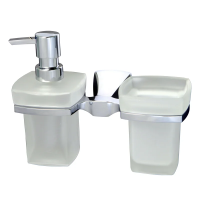 Дозатор для жидкого мыла WasserKRAFT Wern K-2589 со стаканом для зубных щеток, цвет хром