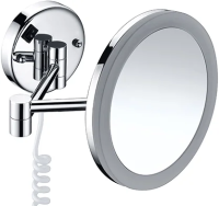 Косметическое зеркало WasserKRAFT K-1004 с подсветкой с увеличением, цвет хром