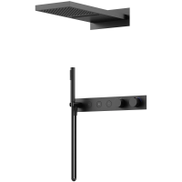 Душевой комплект Sancos Linn SC9023MB 230 мм, с термостатом, черный матовый