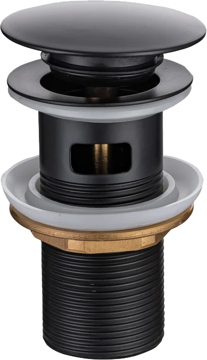 Донный клапан Allen Brau Priority Round 5.31023-31 для раковины, с переливом, чёрный матовый
