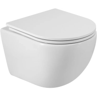 Унитаз подвесной Cezares Relax CZR-38088-49-TH-TOR/SC безободковый, торнадо, с сиденьем микролифт, белый