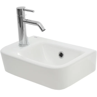 Раковина AQUAme AQM5006L 37.5x24.5 см, накладная, белая глянцевый