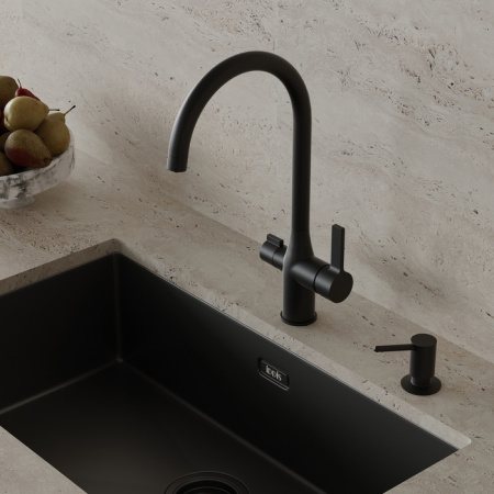 дозатор iddis kitchen line sdibl00i59 латунь, черный матовый