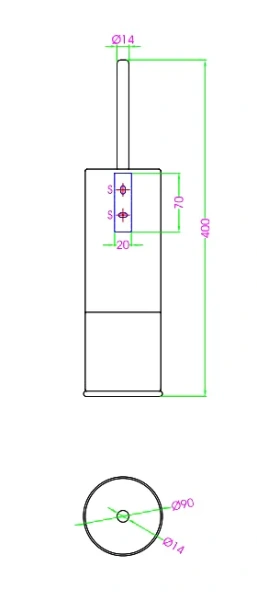 Ёршик для унитаза Mediclinics Medinox ES0965CS satin finish