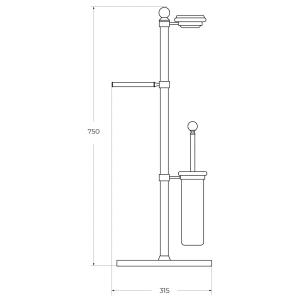 Напольная стойка Cezares Olimp OLIMP-WCS-03/24-Sw Золото 24 карат