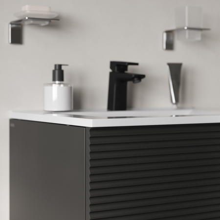 тумба с раковиной iddis bild bil60g0i95k подвесная, 60 см, темно-серый