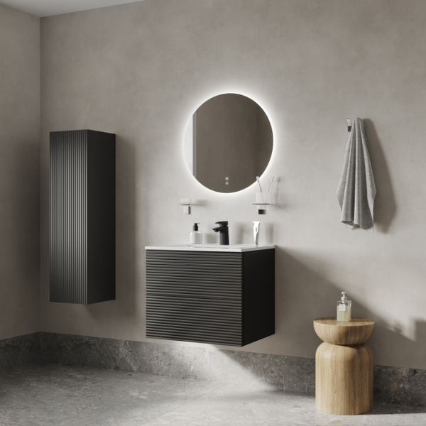 тумба с раковиной iddis bild bil60g0i95k подвесная, 60 см, темно-серый