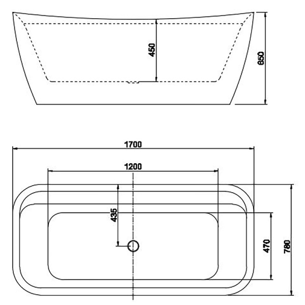акриловая ванна aquatek амадео 170x78 aq-197778 без гидромассажа