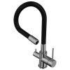 смеситель elghansa kitchen pure water 56f5216-steel для кухни, с гибким изливом, с подключением к фильтру, нержавеющая сталь