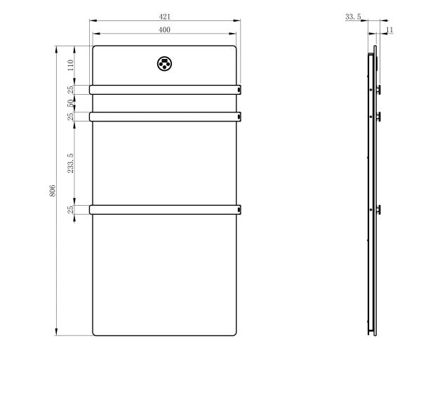 полотенцесушитель электрический с греющей плитой белый мрамор wonzon & woghand stuttgart, брашированный никель (ww-a503-br)