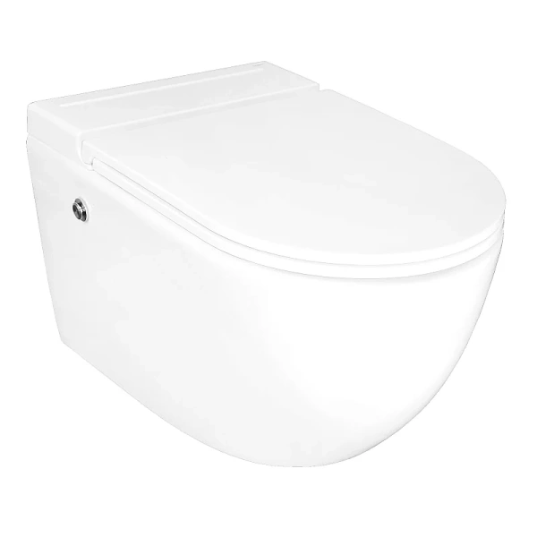 унитаз azario az-102c подвесной, импульсный, безободковый, с монтажной рамой, 36х57х37.5 см, белый