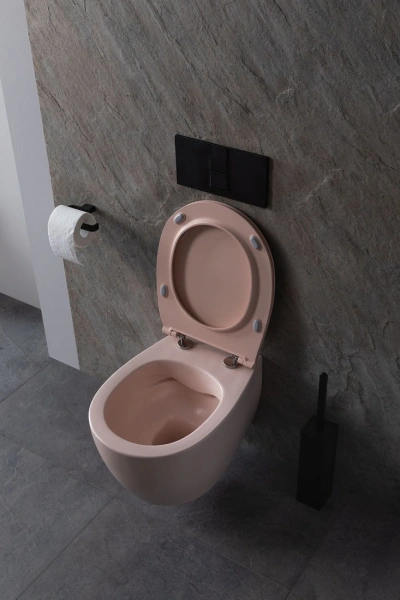 унитаз подвесной allen brau fantasy 4.11004.sm безободковый, без сиденья, цвет розовый