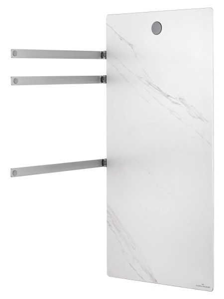 полотенцесушитель электрический с греющей плитой белый мрамор wonzon & woghand stuttgart, брашированный никель (ww-a503-br)