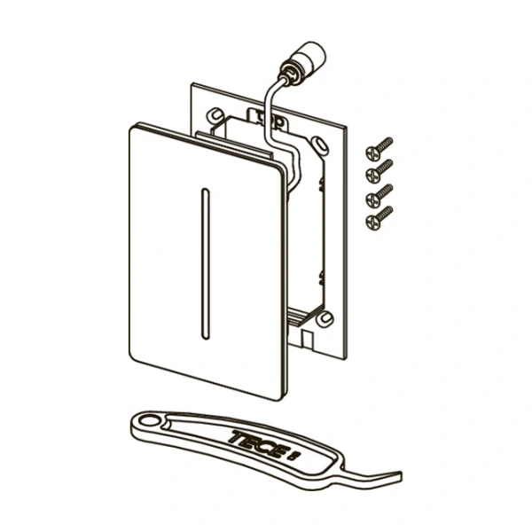 лицевая панель tece tecefilo-solid urinal 9242072, сталь, цвет: белый глянцевый