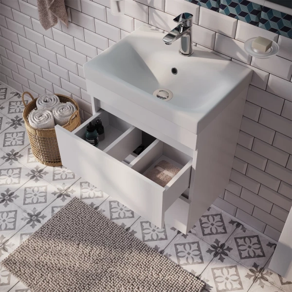 тумба с умывальником 50 iddis zodiac zod5cb0i95k подвесная, цвет белый.