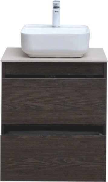 тумба под раковину aquanet nova lite 60 дуб черный, 2 ящика, 00287894