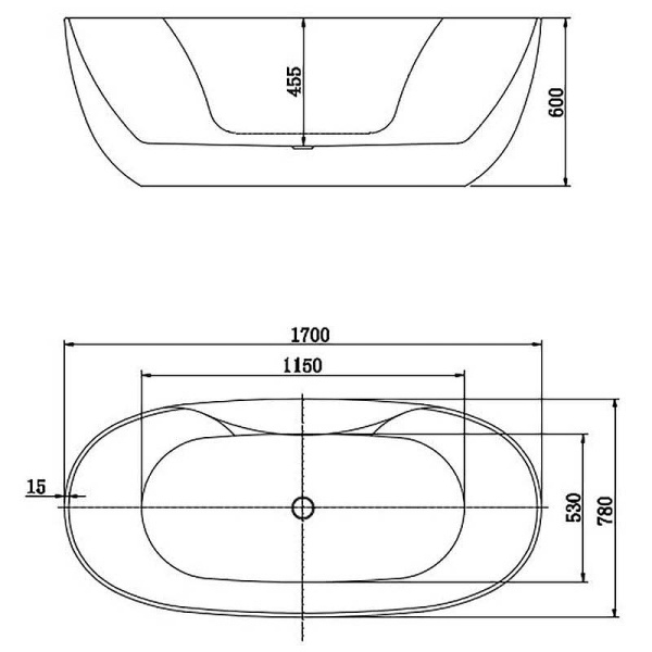 акриловая ванна aquatek аполо 170x78 aq-1155778 без гидромассажа