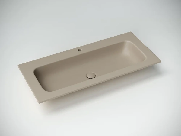 раковина накладная для ванной ceramicanova grace, с отверстием под смеситель, 1010*457*137 мм, цвет капучино матовый