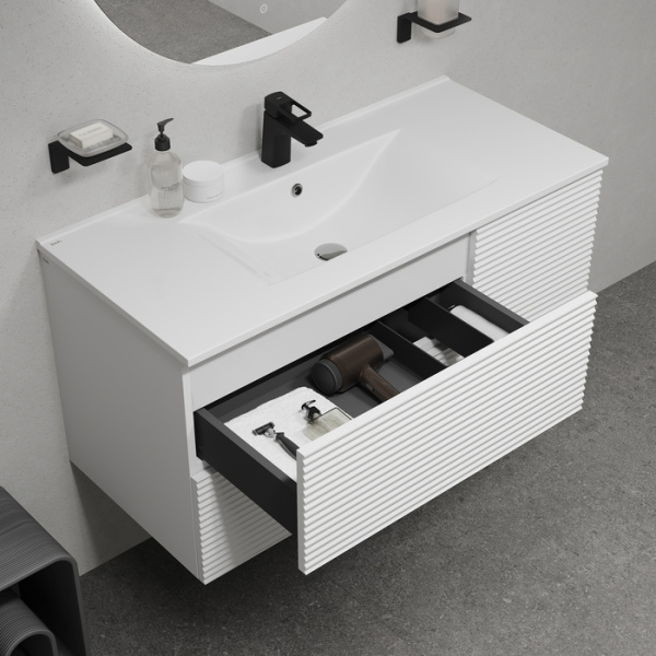 тумба с раковиной 100 см iddis bild bil10w0i95k подвесная, цвет белый