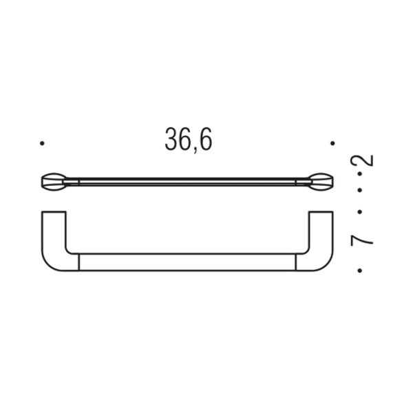 Полотенцедержатель 36,5 см Colombo Design Trenta B3009.NM, чёрный матовый