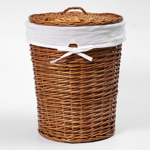 Корзина для белья WasserKRAFT Leine WB-350-M с крышкой, цвет светло-коричневая