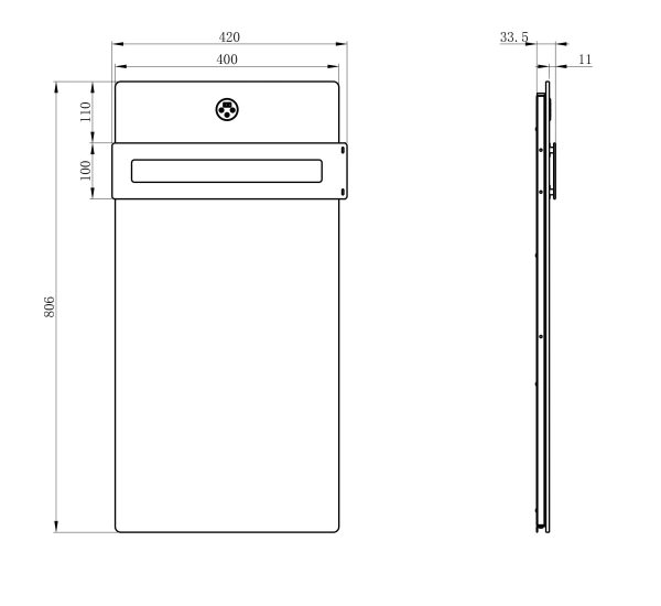 полотенцесушитель электрический с греющей плитой белый мрамор wonzon & woghand stuttgart, темный графит (ww-a501-gm)