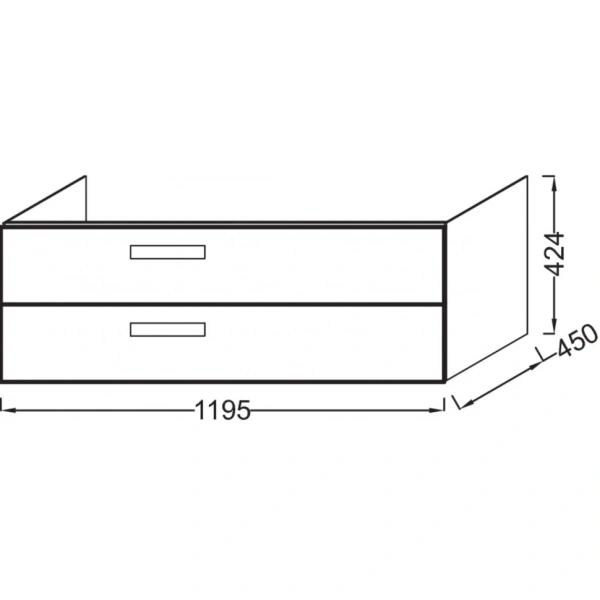 тумба под раковину jacob delafon rythmik 120 см, eb1305-g1c белый глянец