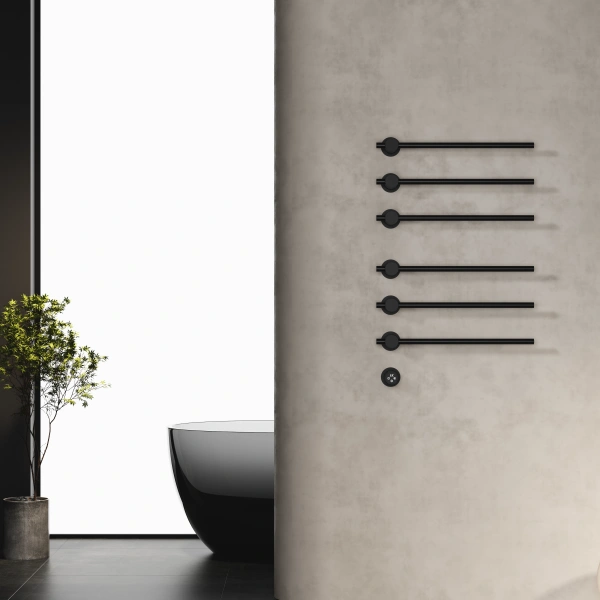 полотенцесушитель электрический встраиваемый wonzon & woghand baden, черный матовый (ww-al366-mb)