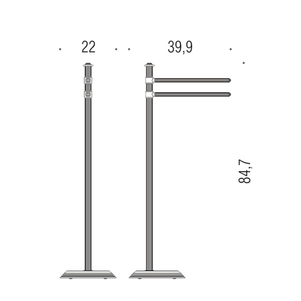 Стойка с 2-мя полотенцедержателями Colombo Design Hermitage B3338.HPS, напольная, 84.7см, PVD золото