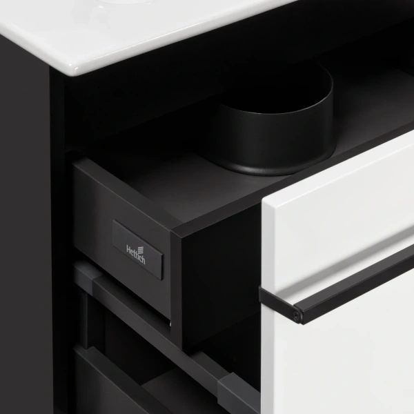 тумба белый глянец/черный 58,6 см roca aneto 857429806