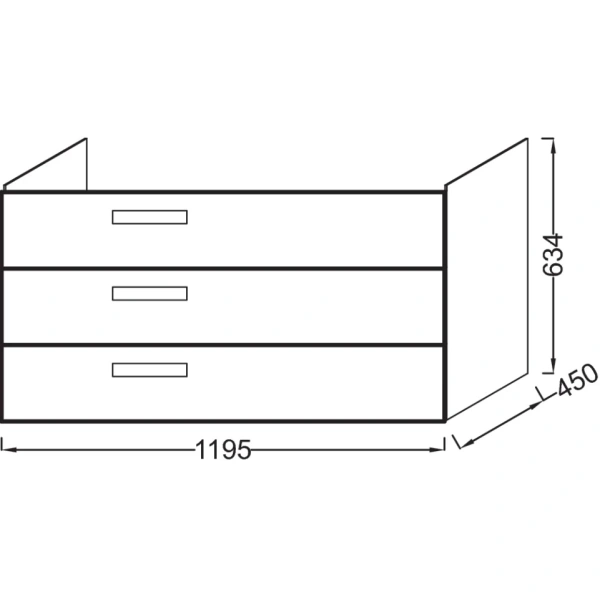 тумба под раковину jacob delafon rythmik 120 см, eb1311-g1c белый глянец